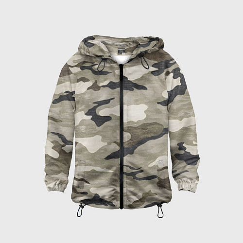 Детская ветровка Песочный камуфляж / 3D-Черный – фото 1