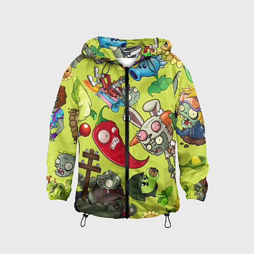 Детская ветровка Растения против зомби с героями / 3D-Черный – фото 1