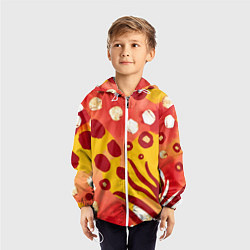 Ветровка с капюшоном детская Африканский паттерн, цвет: 3D-белый — фото 2