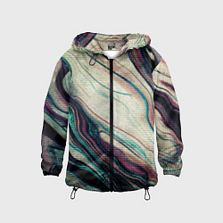 Ветровка с капюшоном детская Абстракция тёмные краски с текстурой, цвет: 3D-черный