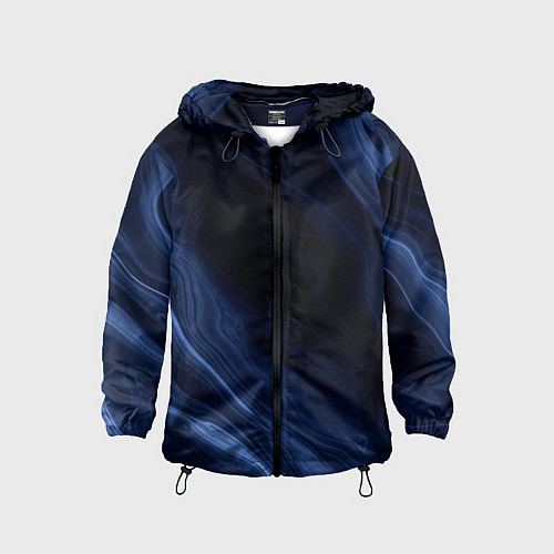 Детская ветровка Тёмный синий абстракция дымчатый / 3D-Черный – фото 1