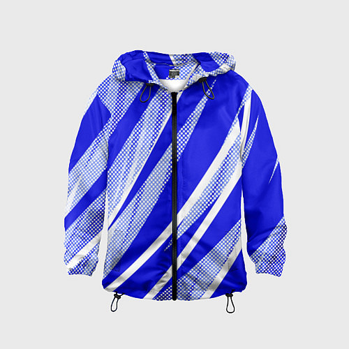 Детская ветровка Абстрактный синий полосатый / 3D-Черный – фото 1