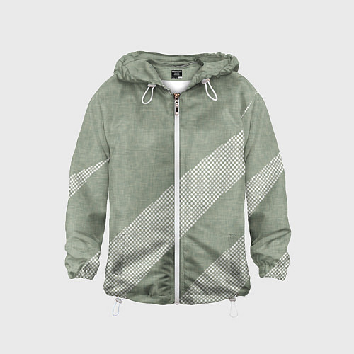 Детская ветровка Светлый серо-зелёный абстрактный / 3D-Белый – фото 1