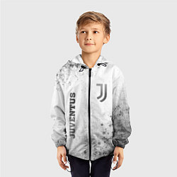 Ветровка с капюшоном детская Juventus - white gradient вертикально, цвет: 3D-черный — фото 2