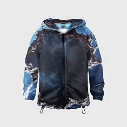 Ветровка с капюшоном детская Объемная дыра в стене текстура, цвет: 3D-черный
