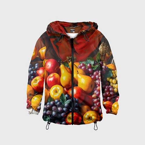 Детская ветровка Фруктовый натюрморт / 3D-Черный – фото 1