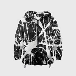 Ветровка с капюшоном детская Брызги белой краски, цвет: 3D-черный