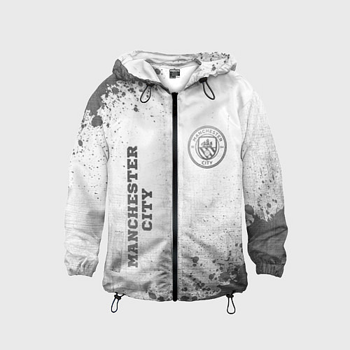 Детская ветровка Manchester City - white gradient вертикально / 3D-Черный – фото 1