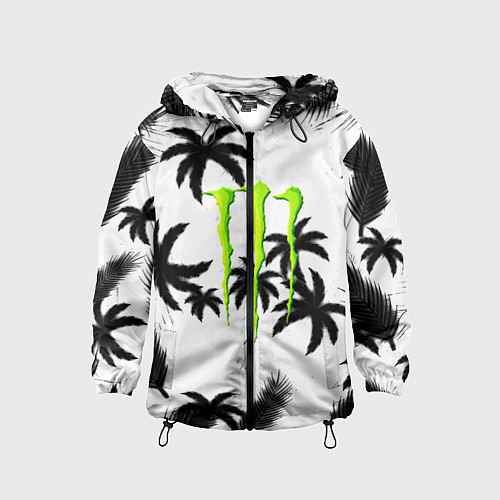 Детская ветровка Monster energy пальмы / 3D-Черный – фото 1