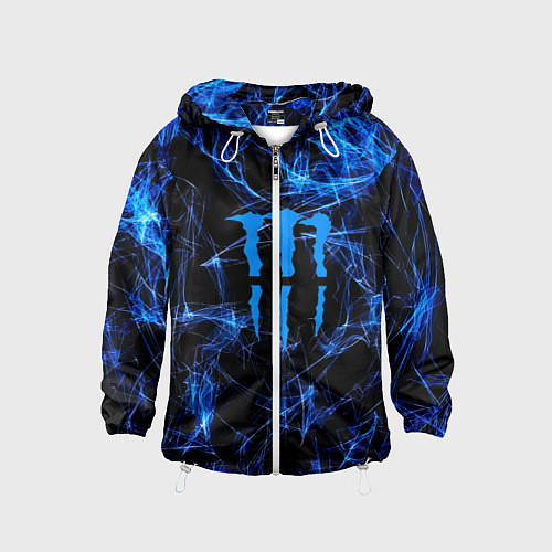 Детская ветровка Monster energy искры дымы / 3D-Белый – фото 1