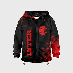 Ветровка с капюшоном детская Inter - red gradient вертикально, цвет: 3D-черный