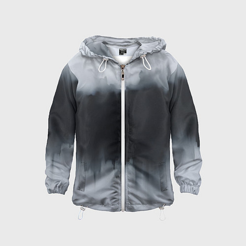 Детская ветровка Разводы черной краски / 3D-Белый – фото 1