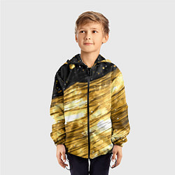 Ветровка с капюшоном детская Золотой текстурный фон, цвет: 3D-черный — фото 2