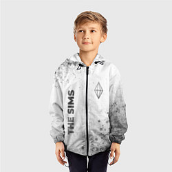 Ветровка с капюшоном детская The Sims - white gradient вертикально, цвет: 3D-черный — фото 2