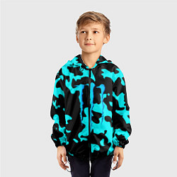 Ветровка с капюшоном детская Monster energy камуфляж голубой, цвет: 3D-черный — фото 2