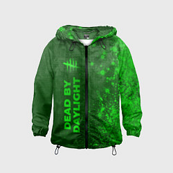 Ветровка с капюшоном детская Dead by Daylight - green gradient по-вертикали, цвет: 3D-черный