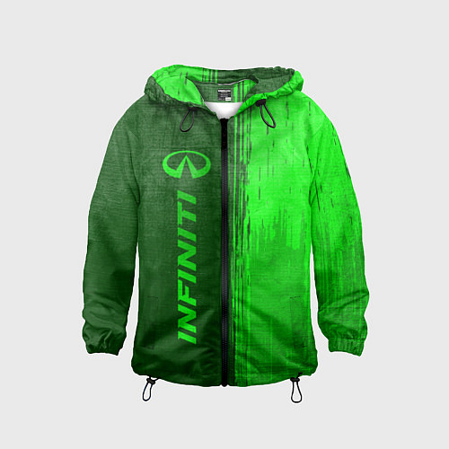 Детская ветровка Infiniti - green gradient по-вертикали / 3D-Черный – фото 1