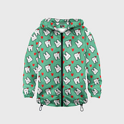 Ветровка с капюшоном детская Довольные зубы, цвет: 3D-черный