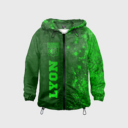 Ветровка с капюшоном детская Lyon - green gradient по-вертикали, цвет: 3D-черный