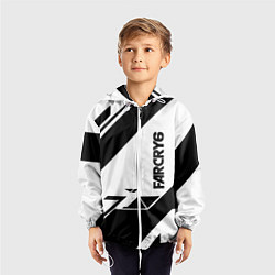 Ветровка с капюшоном детская Farcry6 геометрия полосы, цвет: 3D-белый — фото 2