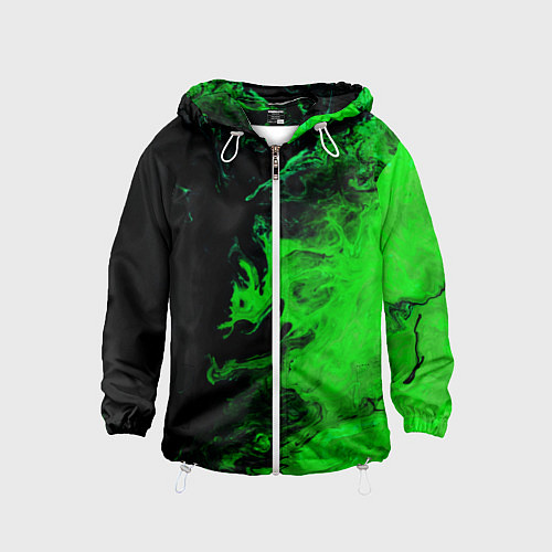 Детская ветровка Color green black / 3D-Белый – фото 1