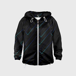 Ветровка с капюшоном детская Color blue black, цвет: 3D-белый