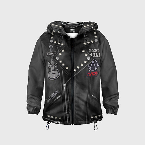 Детская ветровка Агата Кристи косуха с нашивками / 3D-Черный – фото 1