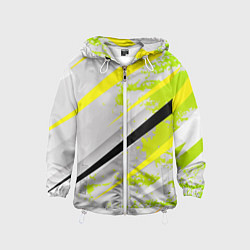 Ветровка с капюшоном детская Color white light green, цвет: 3D-белый