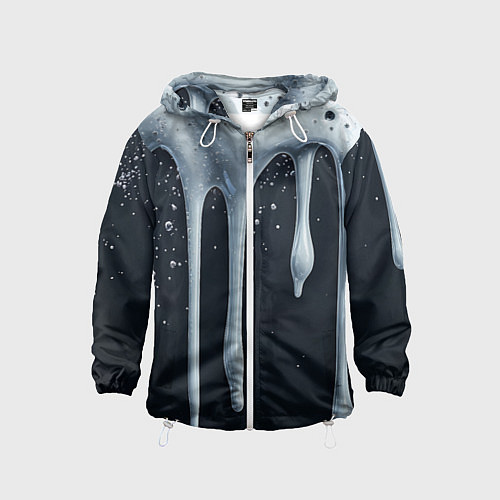 Детская ветровка Белая объемная слизь текстура / 3D-Белый – фото 1