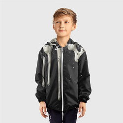 Ветровка с капюшоном детская Белая слизь текстура, цвет: 3D-белый — фото 2