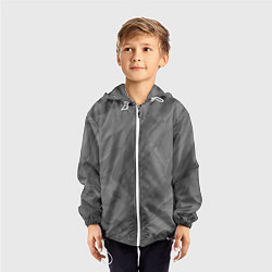 Ветровка с капюшоном детская Серая текстура каменная мрамор, цвет: 3D-белый — фото 2