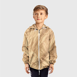 Ветровка с капюшоном детская Бежевая текстура каменная мрамор, цвет: 3D-белый — фото 2