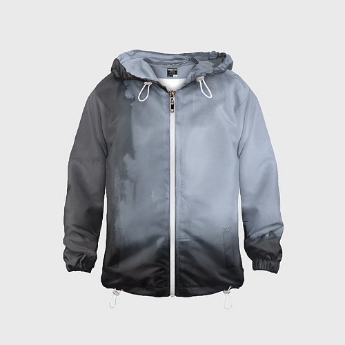 Детская ветровка Абстракция с серым и черным / 3D-Белый – фото 1