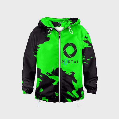 Детская ветровка Portal черный дым / 3D-Белый – фото 1
