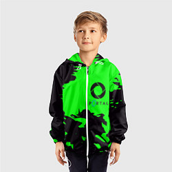 Ветровка с капюшоном детская Portal черный дым, цвет: 3D-белый — фото 2