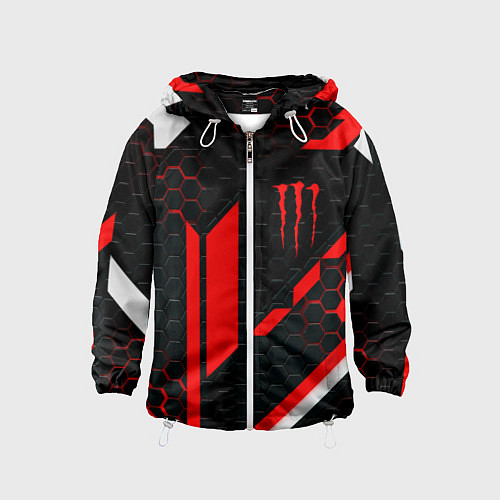 Детская ветровка Monster energy sport geometry / 3D-Белый – фото 1