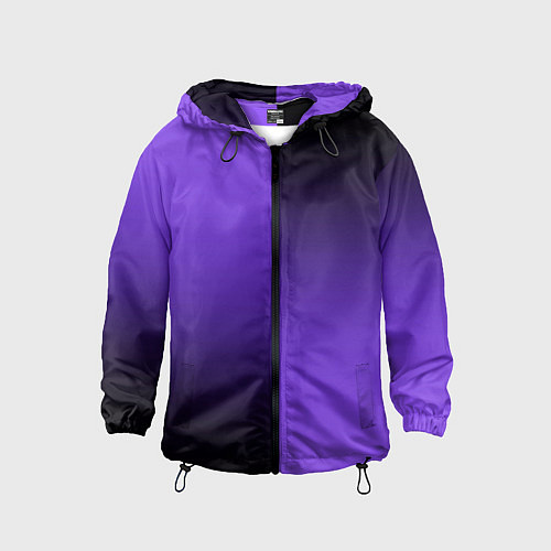 Детская ветровка Чёрно-сиреневый градиент пополам / 3D-Черный – фото 1