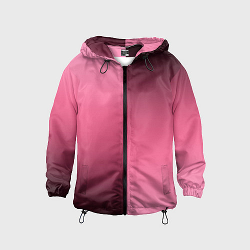 Детская ветровка Розовый с затемнением градиент пополам / 3D-Черный – фото 1