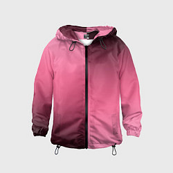 Ветровка с капюшоном детская Розовый с затемнением градиент пополам, цвет: 3D-черный