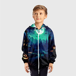 Ветровка с капюшоном детская Day of the Dead - Хэллоуин, цвет: 3D-белый — фото 2