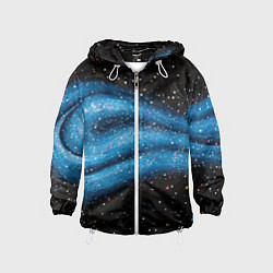 Детская ветровка Синяя абстрактная текстура на черном