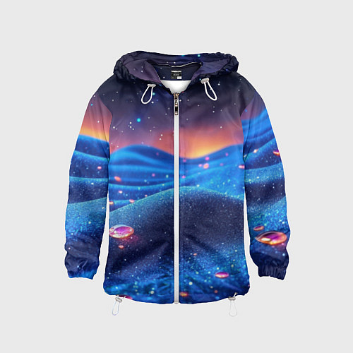 Детская ветровка Синяя дюна - текстура / 3D-Белый – фото 1