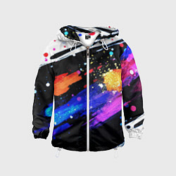 Детская ветровка Разноцветные блестящие кляксы - текстура