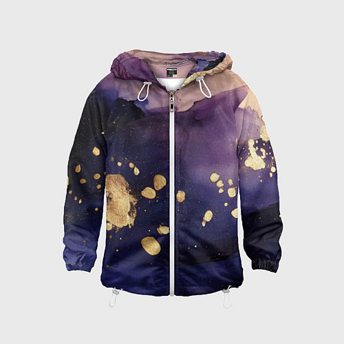 Детская ветровка Золотая краска на текстуре / 3D-Белый – фото 1