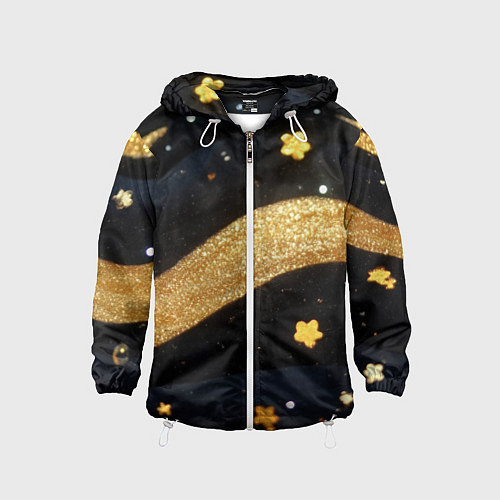 Детская ветровка Золотые волны текстура / 3D-Белый – фото 1