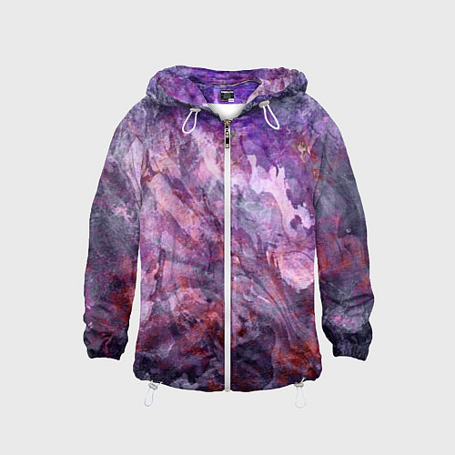 Детская ветровка Абстракция - purple space stone / 3D-Белый – фото 1