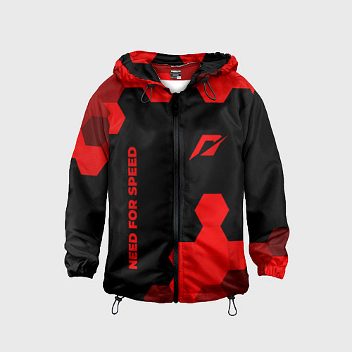 Детская ветровка Need for Speed - red gradient вертикально / 3D-Черный – фото 1