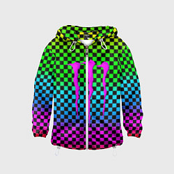 Детская ветровка Monster energy неоновая клетка