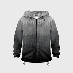 Ветровка с капюшоном детская Градиент полосами тёмно-серый графитовый, цвет: 3D-черный