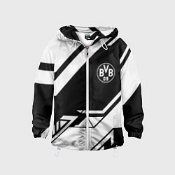 Ветровка с капюшоном детская Borussia geometry black, цвет: 3D-белый